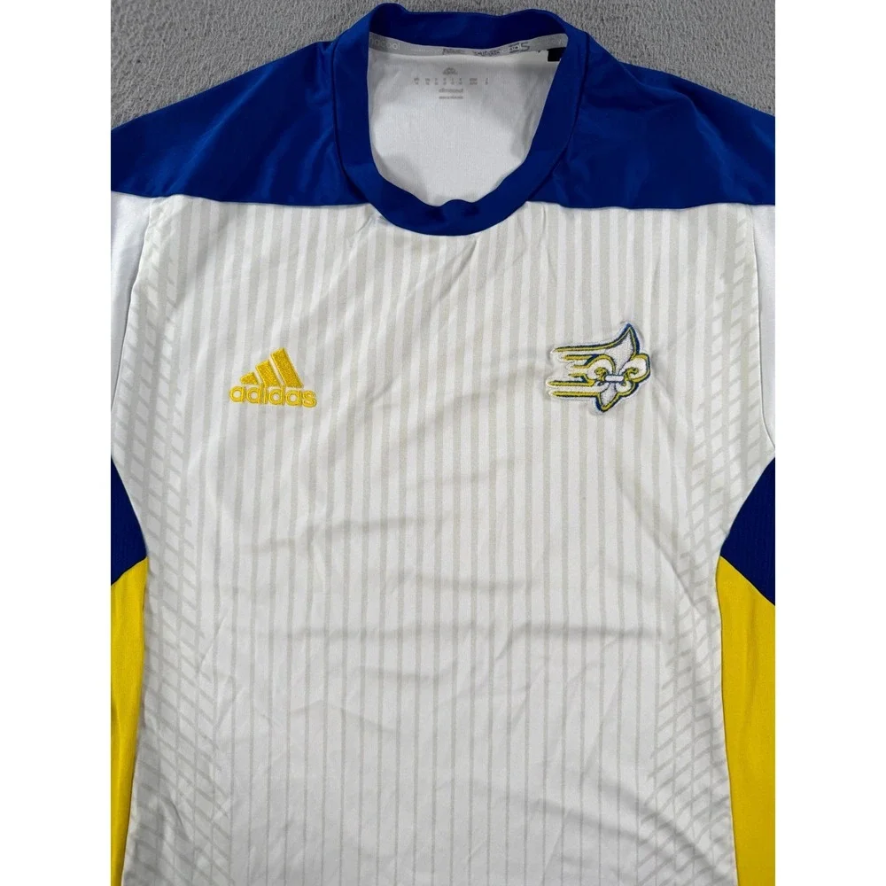 Adidas Limestone Saints Jersey Men's‎ Medium White Striped NCAA Climacool